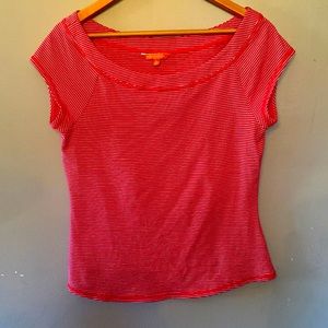 ModCloth red and white striped shirt